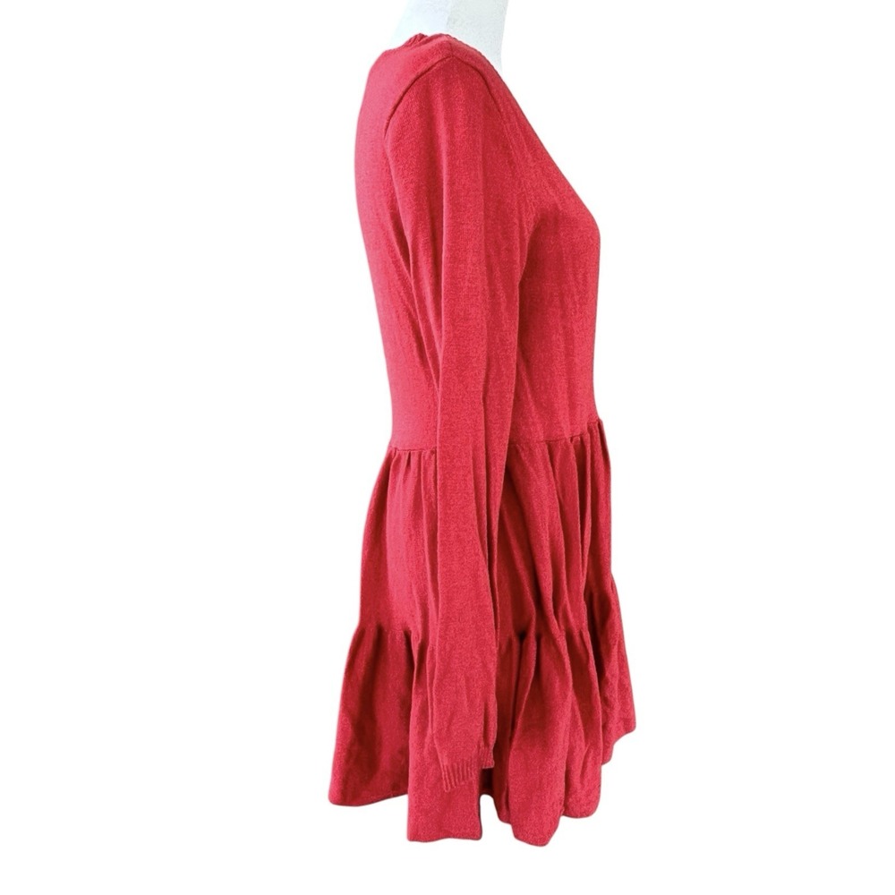 Matilda Jane Tiered Babydoll Cardigan Sweater Womens XS Red Peplum Lagenlook - Picture 5 of 12